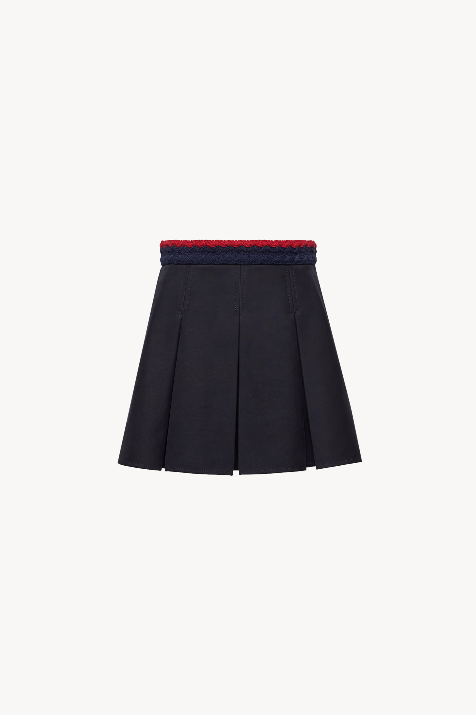 Cotton Gabardine Pleated Mini Skirt Women Navy Blue Moncler 2